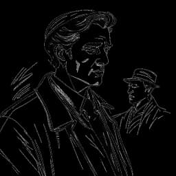 Line art drawing of Fanum, with a subtle hint of mystery, maintaining a private personal life while being in the public eye. His charismatic personality has attracted the support of influential celebrities, including Drake, Kai Cenat, and rapper Offset.