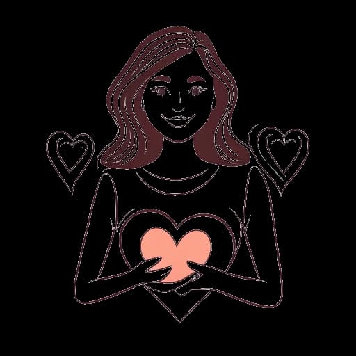 Disegno in stile line art di Lady Gaga che tiene il logo della Born This Way Foundation, con l'emblema della fondazione e messaggi di supporto sullo sfondo.