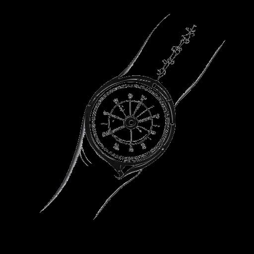 Strichzeichnung eines Arms, der Sascha Hellinger darstellt, mit einem Kompass-Tattoo.