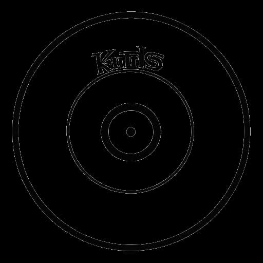 Dibujo lineal de un CD, representando la mixtape 'K.I.D.S.' de Mac Miller.