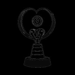 Disegno in stile line art di un trofeo Grammy, un nastro cinematografico e una mano che tiene un cuore, rappresentanti i successi musicali di Skrillex, i contributi al cinema e gli sforzi filantropici, il tutto su uno sfondo bianco.
