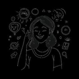 Desenho de linha de uma mulher, representando Alex Cooper, admirando seu anel de noivado, cercada por ícones de redes sociais, simbolizando sua influência online e marcos pessoais.