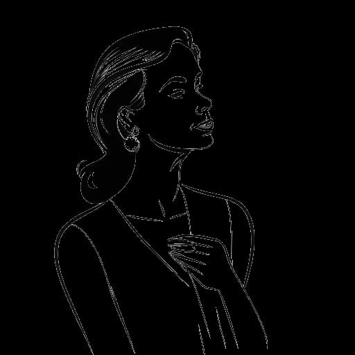 Desenho em arte de linha de uma mulher representando Alex Cooper sendo reconhecida na lista Time 100 Next