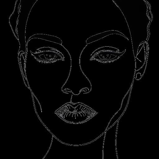 Line art drawing of a woman representing Brittany Renner, with a mix of African and Caucasian features.