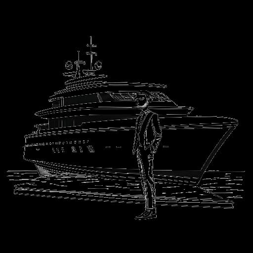 Disegno al tratto di un uomo, raffigurante Flavio Briatore, che mostra i suoi diversi interessi commerciali.