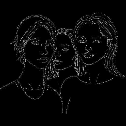 Disegno al tratto di un uomo, raffigurante Flavio Briatore, con Naomi Campbell e Heidi Klum.