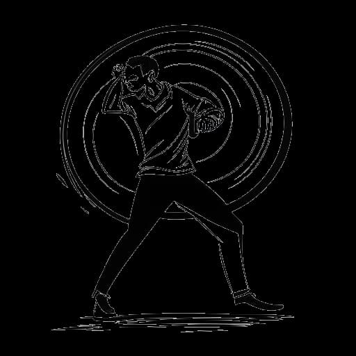 Lijntekening van LeBron James die een groot record verbreekt