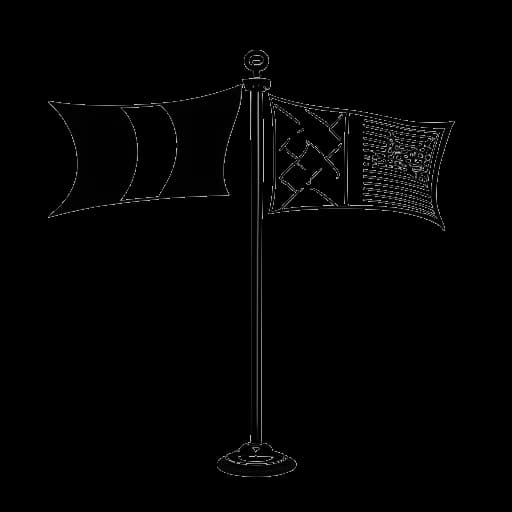 Line art drawing of two flags, representing the Egyptian and Tunisian heritage of Adel Tawil, against a white backdrop.