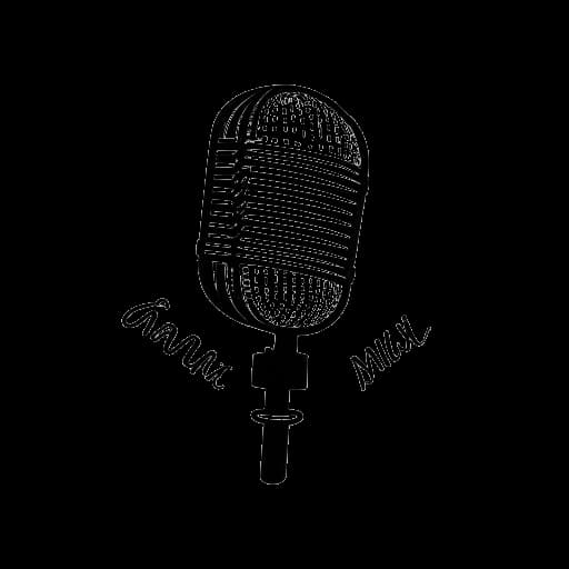 Line art drawing of a microphone paired with the phrase 'Niemand hat gesagt', mirroring Adel Tawil's solo emergence in 2007, set against a white backdrop.